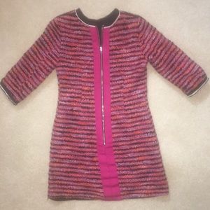 SALE💥ASOS Horizontal Stripe Tweed Zip-Front Dress